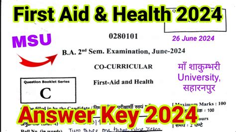 First Aid And Health Msu Answer Key Co Curricular Ba Nd