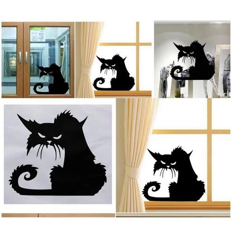 Hoomall 1pcs Black Cats Wall Window Stickers Decor Decal Halloween