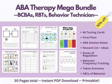 Aba Therapy Bundle Rbt Bcba Behavior Technician Session Etsy Canada