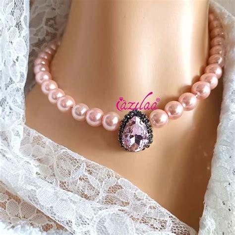 Light Pink Stone Necklace Atelier Yuwa Ciao Jp