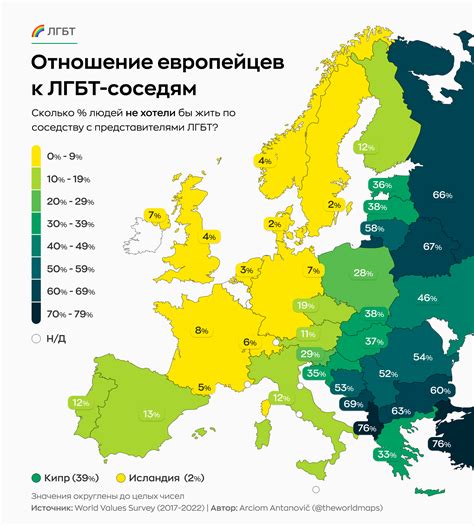 Сколько % людей не хотели бы жить по соседству с представителями ЛГБТ ...