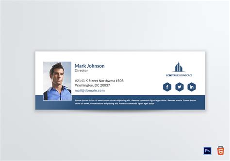 Architecture Director Email Signature Design Template In Psd Html