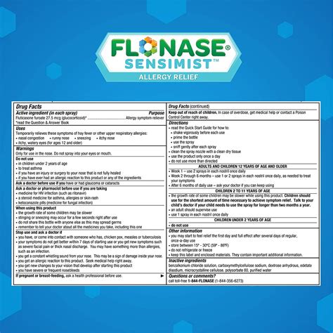 Flonase Sensimist Allergy Relief Nasal Spray Non Drowsy Medication 120 Gentle Mist Sprays