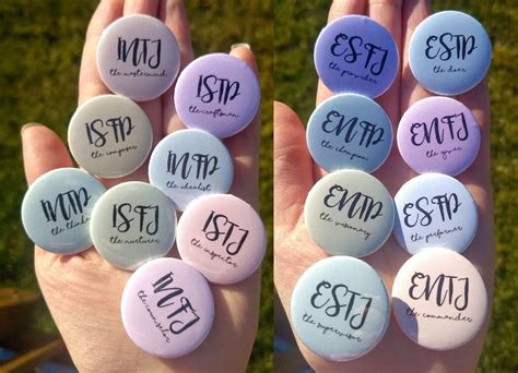 Mbti Types Buttons Badges Pins Set Intj Intp Infp Infj Istp