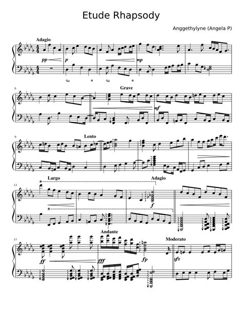 Rhapsody No 1 Etudes Sheet Music For Piano Solo