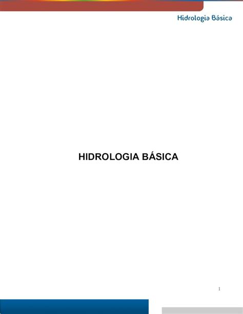 Pdf Hidrologia B Sica Pdf File Ciclo Hidrol Gico Introdu O