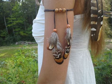 Real Feather Armband Native American Style By Dieselboutique Hippie