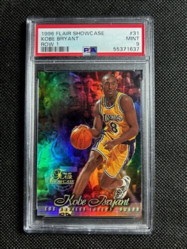 Kobe Bryant 1996 Fleer Flair Showcase 31 Row 1 RC Rookie HOF PSA 9 MINT