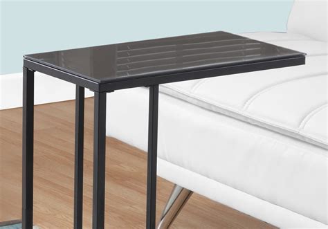 Black Metal Black Tempered Glass Accent Table | The Brick