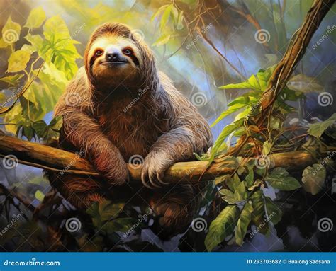 Ai Generated Illustration Wildlife Concept of Sloth in Puerto Viejo ...