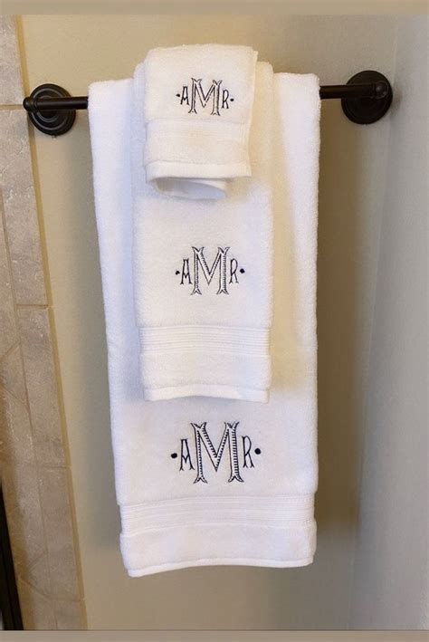 Monogrammed Towel Set 3 Piece Etsy Monogram Towels Monogrammed