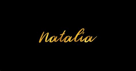 Natalia Name Hand Lettering In Faux Gold Letters Natalia Sticker