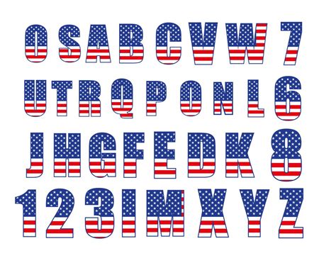 America Flag Letter USA FLAG ALPHABET Usa Flag Letters And Numbers