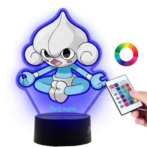 Lampka Na Biurko Statuetka Led Z Nadrukiem Uv Pokemon Meditite Na