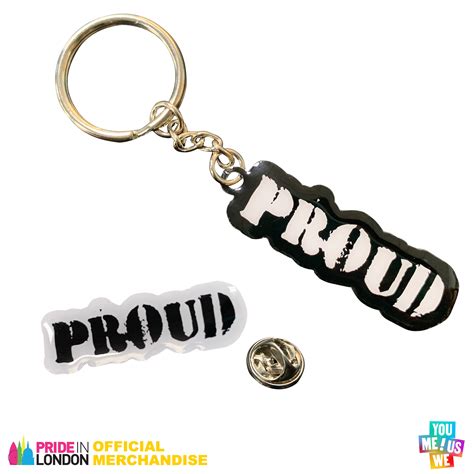 Pride In London Proud Pin Badge And Keyring Set The Pride Shop®