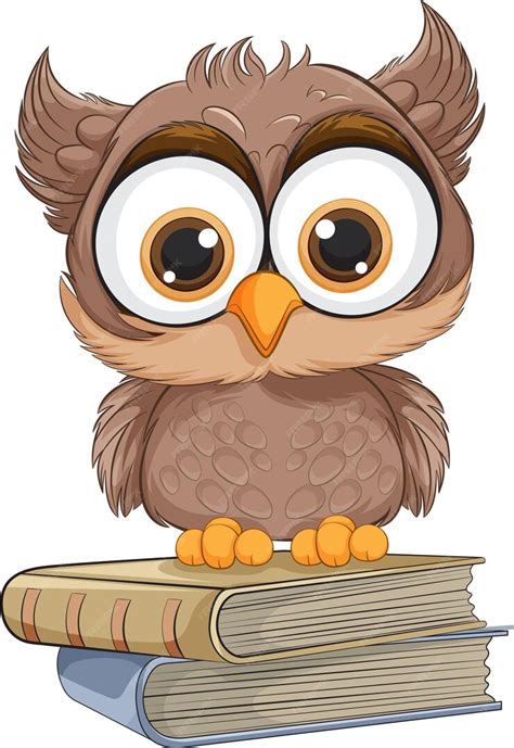 Free Vector Wise Owl Perched On Stack Of Books