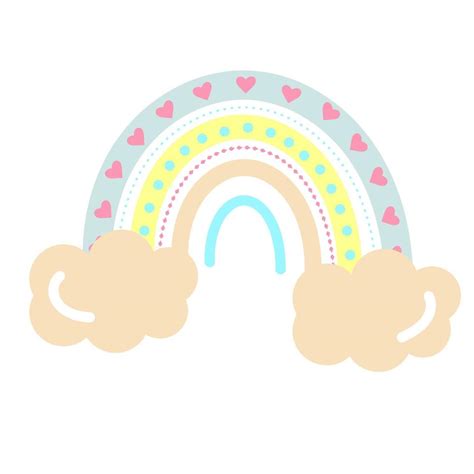 Boho Pastel Rainbow With Clouds 4669476 Vector Art At Vecteezy