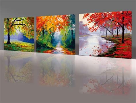 Nan Wind 4 Seasons Tree Canvas Wall Art Oil Paintings For Home