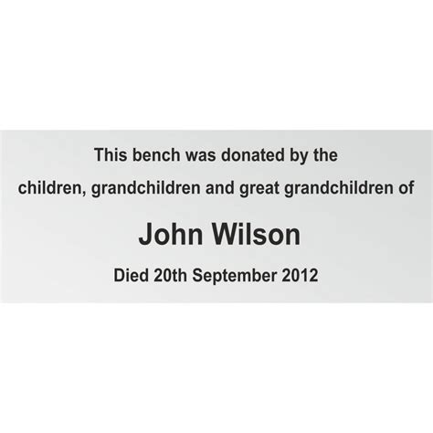 Memorial Bench Plaques Engraved and plates. Large range Low prices