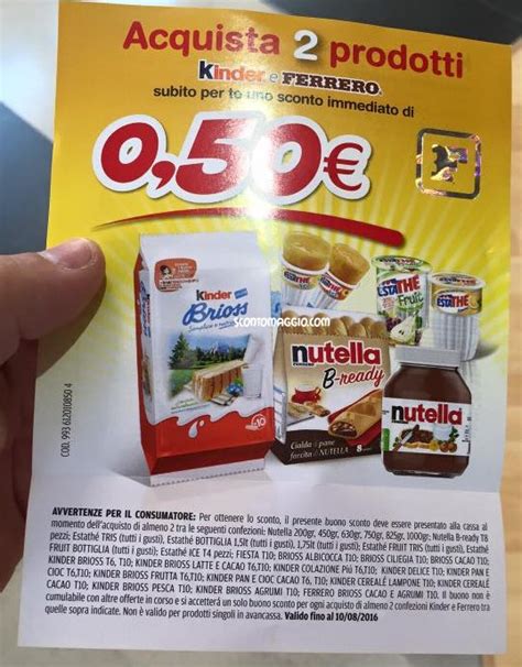 Buoni Sconto Kinder E Ferrero Scontomaggio