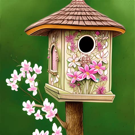 Beautiful Bird Houses And Gardens · Creative Fabrica