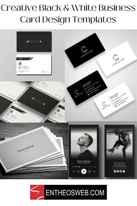 Creative Black White Business Card Design Templates Entheosweb