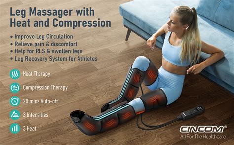 Cincom Full Leg Massager Upgraded Foot Calf Thigh Massager With Heat For Circulation Air