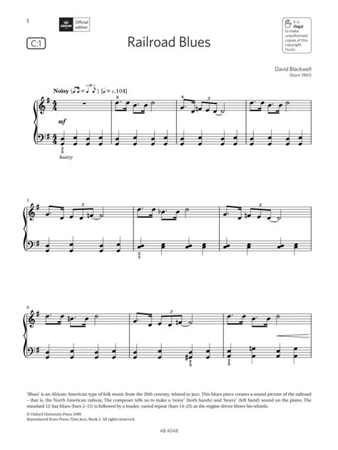 Railroad Blues Grade 2 List C1 From The Abrsm Piano Syllabus 2023