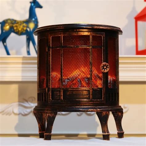 LED Fireplace Lantern Decorative Flameless Log Fire Effect Vintage Lamp