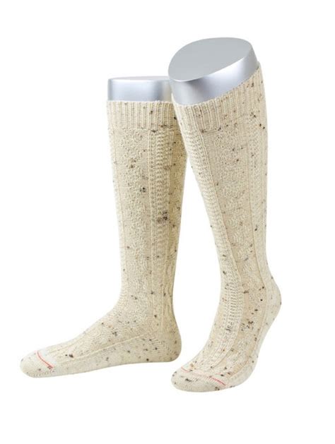 Bavarian Socks Long Merino Wool Natural Flecked