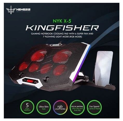 Cooling Pad Cooler Fan Laptop Nyk X Kingfisher Fan Rgb X Lazada