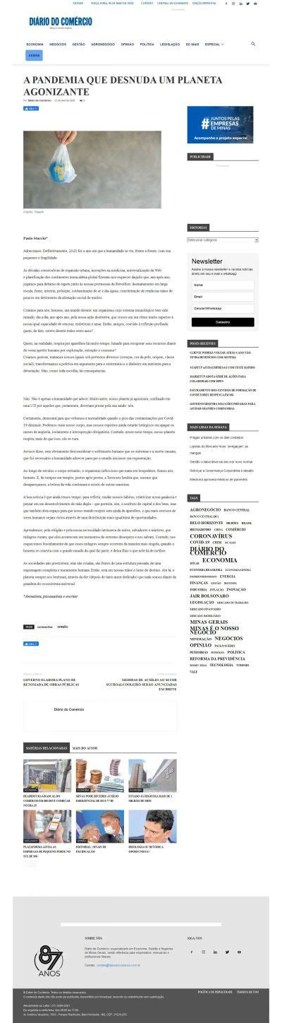 Jornal Di Rio Do Rcio De Belo Horizonte Mg Publicou Meu Artigo