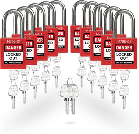 Tradesafe Lockout Tagout Locks Set With Master Keys Red Loto Locks