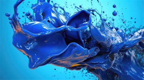 Premium AI Image | Blue paint splashing into a blue water