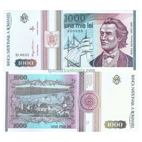 Romania 1000 Leu Banknote 1993 P102a UNC Special Minds Store