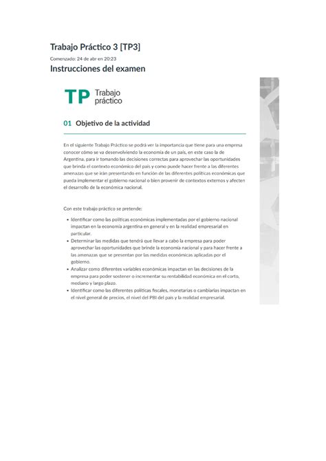 Trabajo Pr Ctico Tp Principios De Econom A Mar May