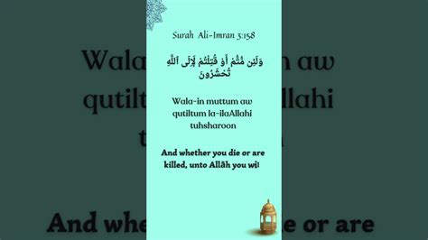 Ali Imran 3 158 Surahalimran Suratalimran Islam Islamic Islamicvideo Quran Quranrecitation