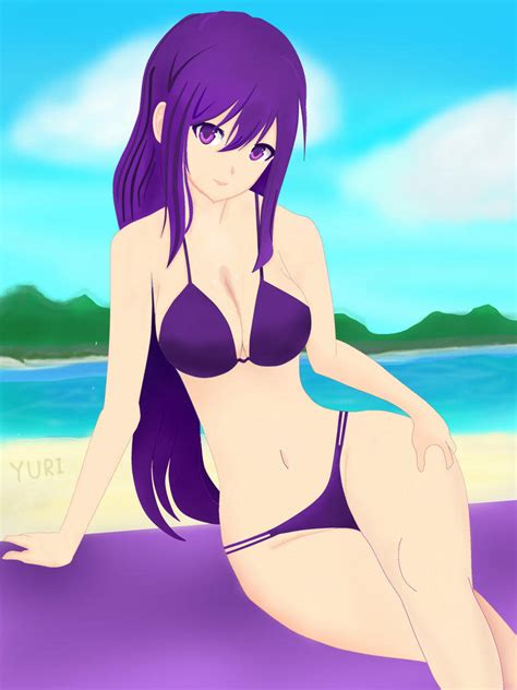 Yuri In A Bikini Doki Doki Literature Club Know Your Meme