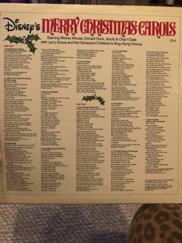 Popsike DISNEYS MERRY CHRISTMAS CAROLS Vintage Vinyl LP WALT