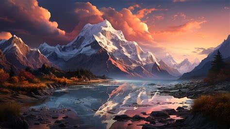 Premium AI Image | Mountain Peak at Sunrise