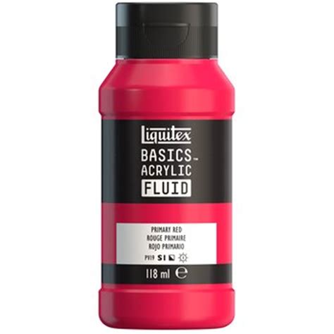 Colore Acrilico Basics Fluid Ml Rosso Primario Liquitex Ebay