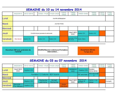 Calam O Planning Ouverture Cdi