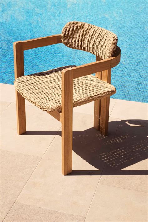 Experience Alfresco Luxury With Natural Teak Weave Dining Chair Donato