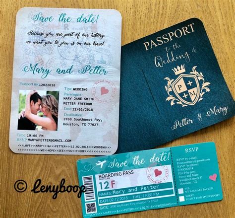 Passport Wedding Invitations With Rsvp And Boarding Passpdf Download