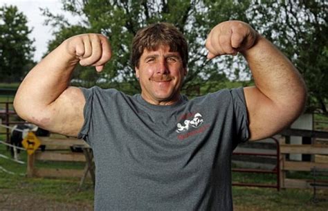 Arm-wrestling champion Jeff Dabe has monstrous hands and 19 inch forearms