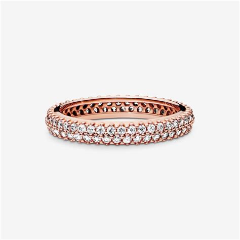 Elegant Pavé Band Ring Final Sale Rose Gold Plated Pandora Us