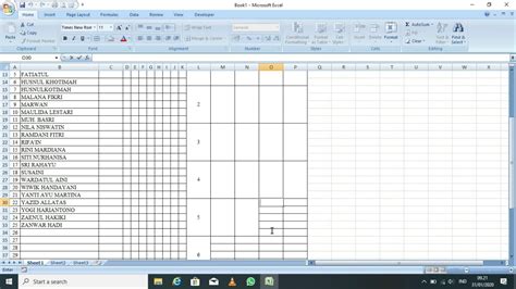 Cara Membuat Daftar Hadir Di Microsoft Excel Youtube