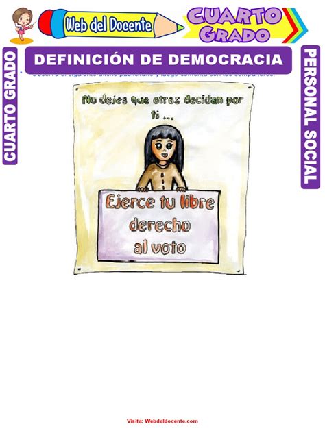 Definición De Democracia Para Cuarto Grado De Primaria Pdf