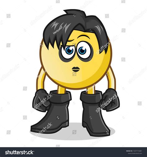 Emoticon Emo Mascot Vector Cartoon Illustration Stock Vector Royalty