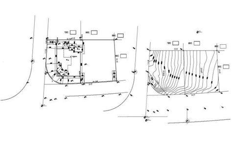 Drawings 2d View Of A Topographical Landscaping Area In Autocad